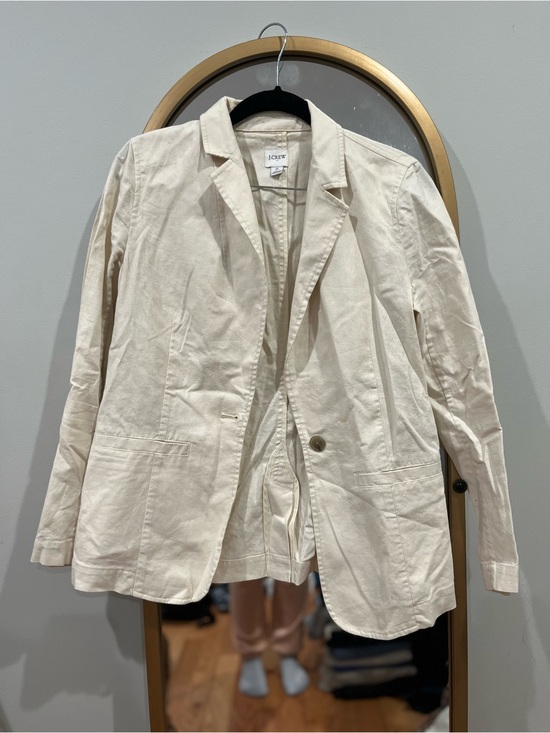 J. Crew Jackets & Blazers - NEW w/o Tag - J. Crew Women's Cream Lightweight Cotton Blazer (size 0)